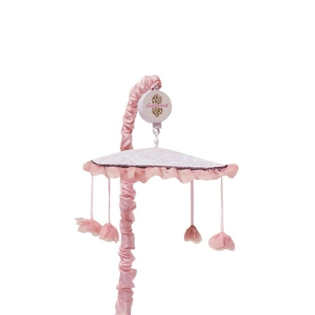 - The Peanut Shell Baby Girl Mobile - Pink and White - Arianna Musical Mobile