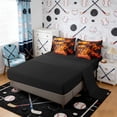 thumbnail image 4 of Erosebridal Fire Hockey Twin Bedding Sets, Sport Bedding Comforter Set for Men and Boys, Black Reversible 7pcs, 4 of 6
