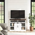 Whalen Allston Barn Door Fireplace TV Stand for TVs up to 58", White