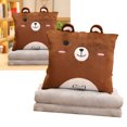thumbnail image 5 of Cartoon Pillow Blanket Multi Function Air Conditioning Blanket Insertable Pillow Hand Warmer for Office Napping Brown Bear, 5 of 5