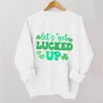 thumbnail image 2 of St. Patrick's Day Sweatshirt Women Lucky Shamrock Print Irish Gift Crewneck Casual Long Sleeve Loose Pullover Tops (XS, White), 2 of 6