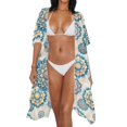 thumbnail image 3 of HELLHERO High Quality Fabrics Bathing Suit Cover Up for Beach Vacation Lightweight Free Size Beach Cover Up Datura Flower, 3 of 6