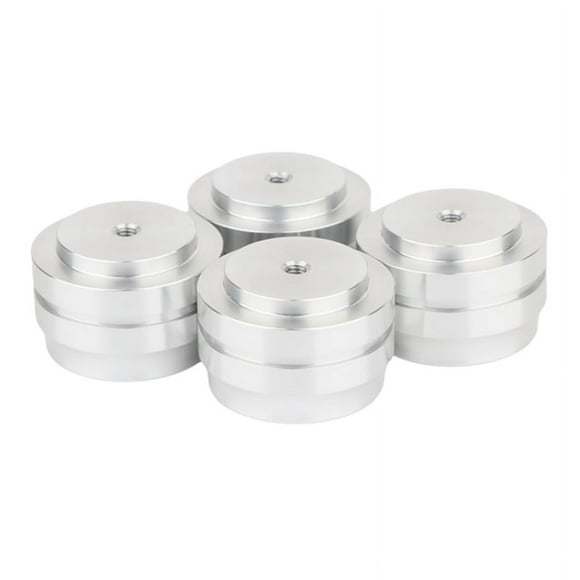 4PCS Aluminium Feet Solid Audio Device Feet Speaker Spikes Stand Feet Pad Foot for Speakers CD Amplifier Silver