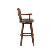 Boraam Broadmoor 35in. High Back Swivel Wood Kitchen Bar Stool with Arms, Cappuccino Finish