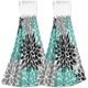 thumbnail image 1 of Turquoise Dahlia Flower Hanging Kitchen Towels 2 Pieces Dish Cloth Tie Towels Gift, 1 of 5