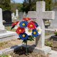 thumbnail image 2 of 4th Of July Flower Decorations, 4PCS Red Blue White Cemetery Flower, Independence Day, Home Party Decor,Memorial Day GraveFlowers for Home Wedding Party Decor, 2 of 9