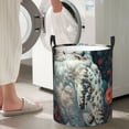 thumbnail image 5 of Sikiie Moon Flower White Owl Print Round Dirty Clothes Basket, Waterproof Standing Foldable Storage Basket, for Laundry Room, Bedroom, Bathroom Storage-Medium, 5 of 6