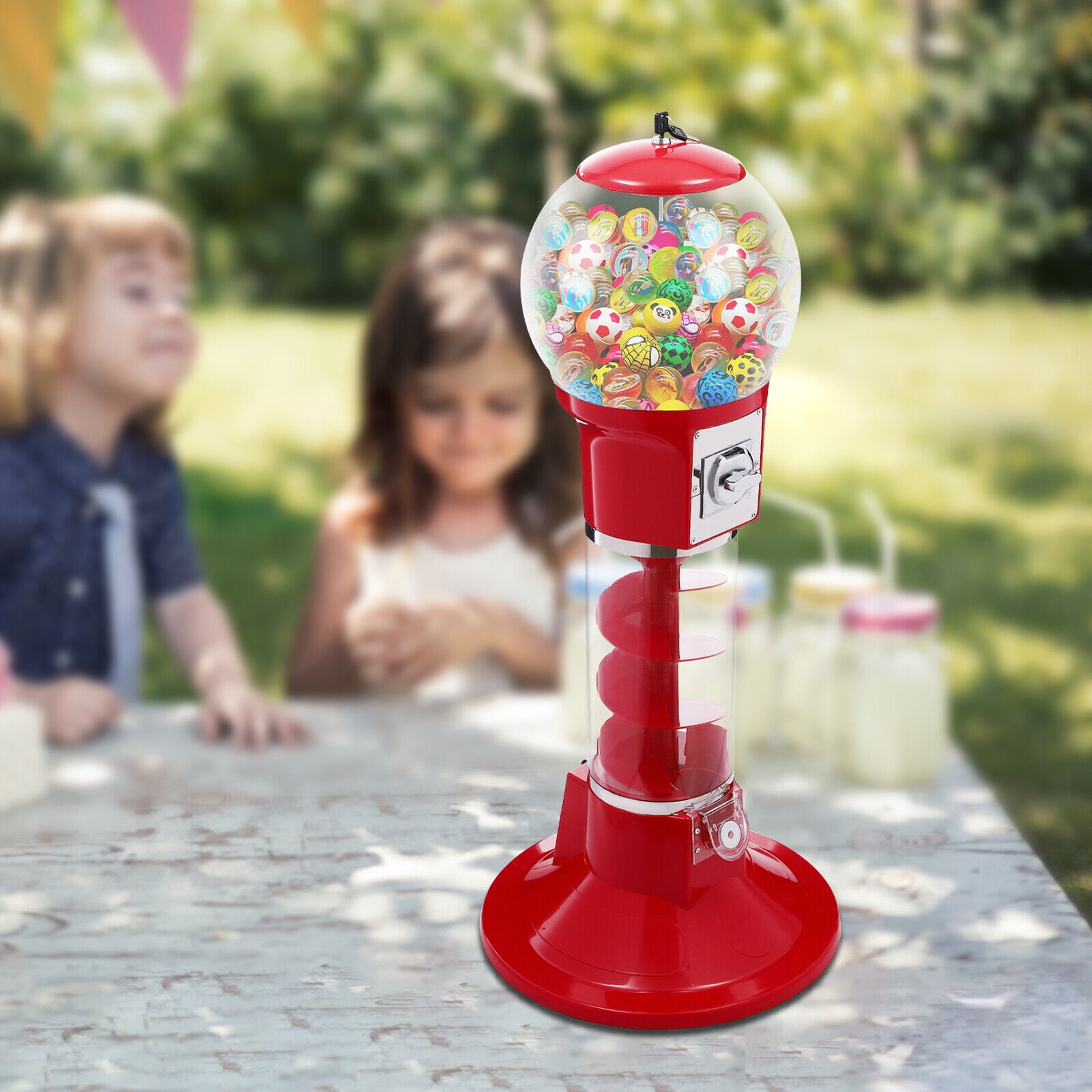 Kids Twirling Candy Machine Dispenser Vending Machine Gumball Gum Ball Snacks With Stand