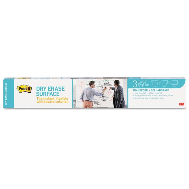 Postit Dry Erase Surface with Adhesive Backing, 36 x 24 White