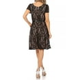 thumbnail image 3 of Women's Floral Lace Dress Short Sleeve Party Dress, 3 of 6