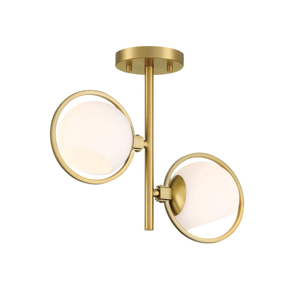 Designers Fountain Teatro 14.75 inch 2-Light Brushed Gold Modern Semi Flush Mount Ceiling Light, D296C-SF-BG