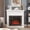 White, variant on Electric Fireplace with Mantel, 23" Insert with Adjustable 3D Flame, Remote Control, White Finish Wall Mounted Fireplace for Living Room