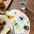 thumbnail image 3 of Spring Butterfly Dragonfly Round 13 Inch Placemats Set of 6, Botanical Floral Colorful HeatResistant Non Slip Place Mats for Dining Table, Wipeable Braided Kitchen Table Mats for Housewarming, 3 of 9