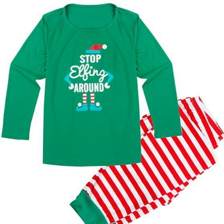 

Parent-child Warm Christmas Set Printed Home Wear Pajamas Two-piece Mom Set christmas pajamas for women