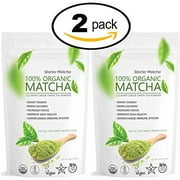 Starter Matcha (Set of 2x 12oz) - USDA Organic, Non-GMO Certified, Vegan and Gluten-Free. Pure Matcha Green Tea Powder. Grassy Flavor with Mild Natural Bitterness and Autumn-Green color.