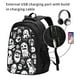 thumbnail image 2 of Balery Black White Spooky Ghosts Mochila con carga USB para hombre y mujer - Mochila impermeable y antirrobo para laptop con puerto USB para viajes, trabajo, 2 of 7