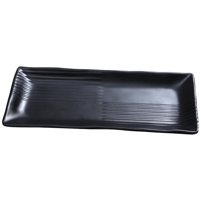 Plato Yanco Black Pearl-1 rectangular de melamina de 21,6 cm x 10,2 cm
