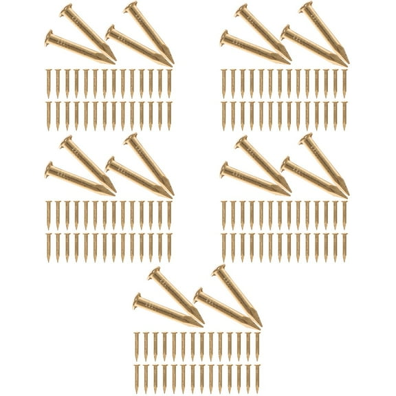 Masteelf 5 Packs  Woodworking Home Decor Copper Nails Small Tiny Nails for Pictures Hanging DIY (250g/pack)