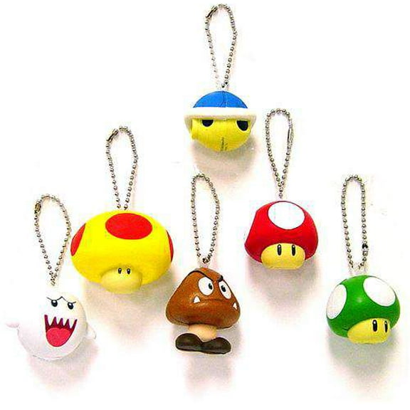 Super Mario Set of 6 Keychains (Foam)