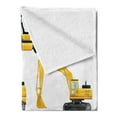 thumbnail image 2 of Cartoon Soft Flannel Fleece Throw Blanket, Yellow Color Construction Site Machinery and Signs Illustration, Cozy Plush for Indoor and Outdoor Use, 70" x 90", Earth Yellow Black Red, by Ambesonne, 2 of 5