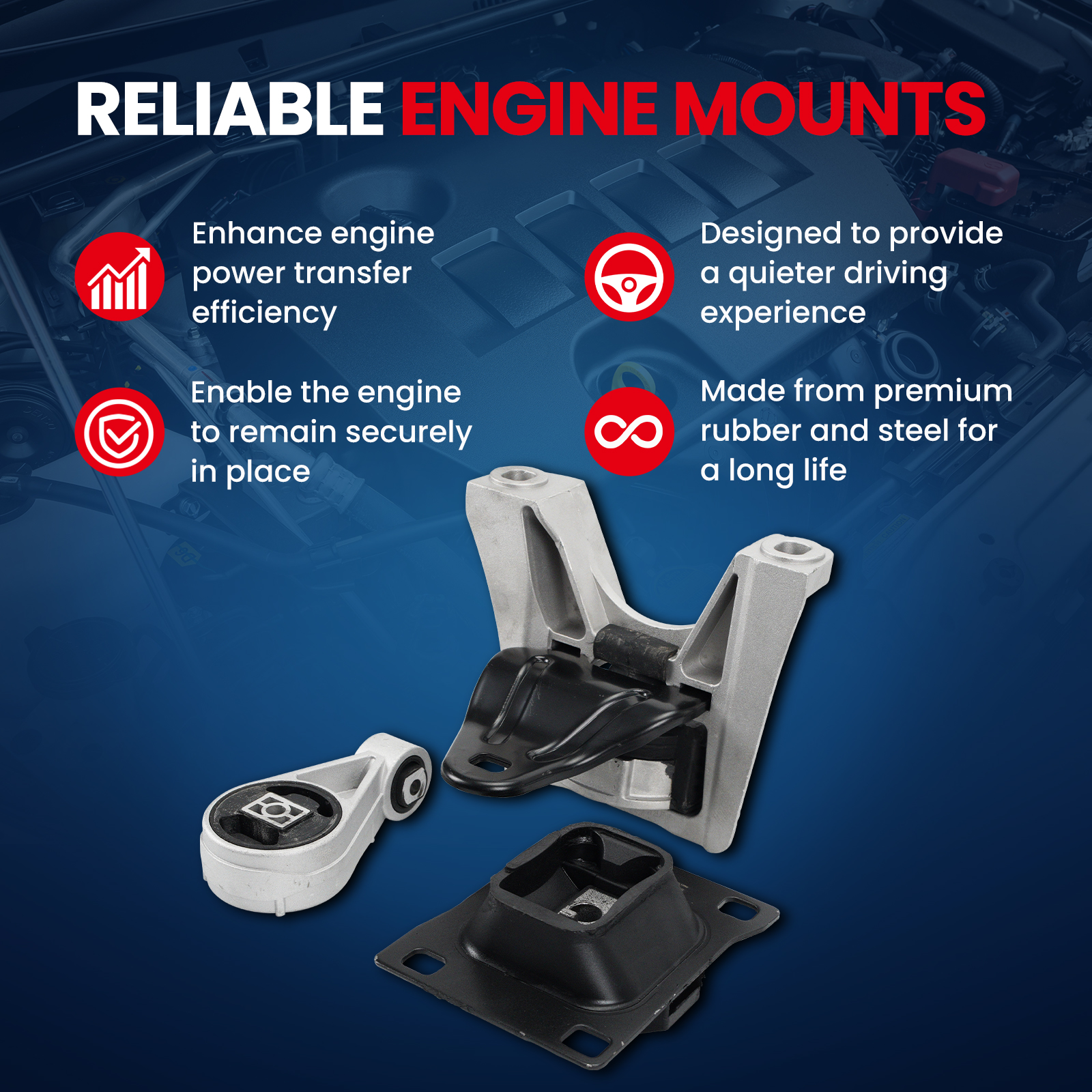MOCA AUTOPARTS Engine Motor and Transmission Mount Kit Fit for 2010-2013 Ford Transit Connect 2.0L