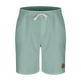 thumbnail image 3 of Havenre Men's Corduroy Shorts Casual Elastic Waist Drawstring Lightweight Summer Beach Shorts with Pockets Green L, 3 of 5