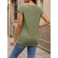 thumbnail image 2 of Casual Loose Women's Crewneck Short Sleeve T Shirts Solid Color Summer Tops, 2 of 7