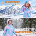 thumbnail image 3 of Toddler Girls Fleece Lined Hooded Jacket A Line Coat with Raglan Sleeves for School Outdoor Wear, 3 of 8