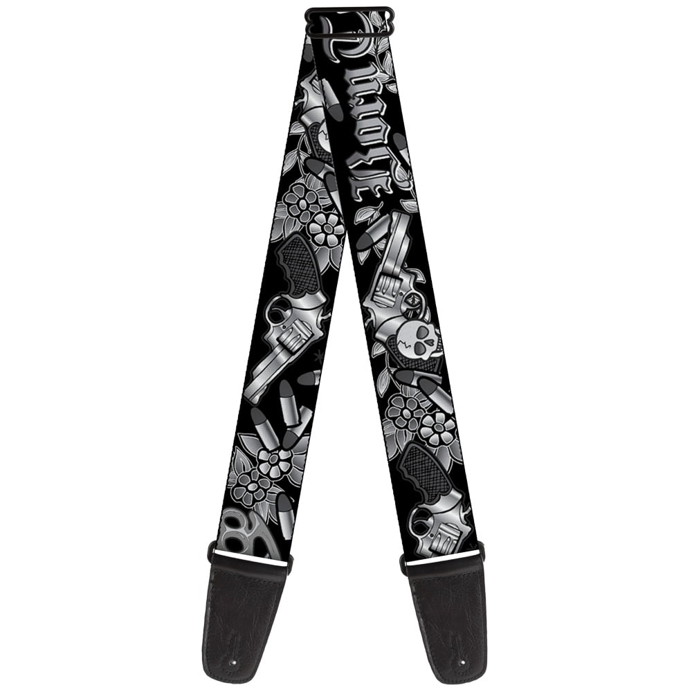 Buckle-Down Guitar Strap, Born to Raise Hell Black White, 2 Inches Wide
