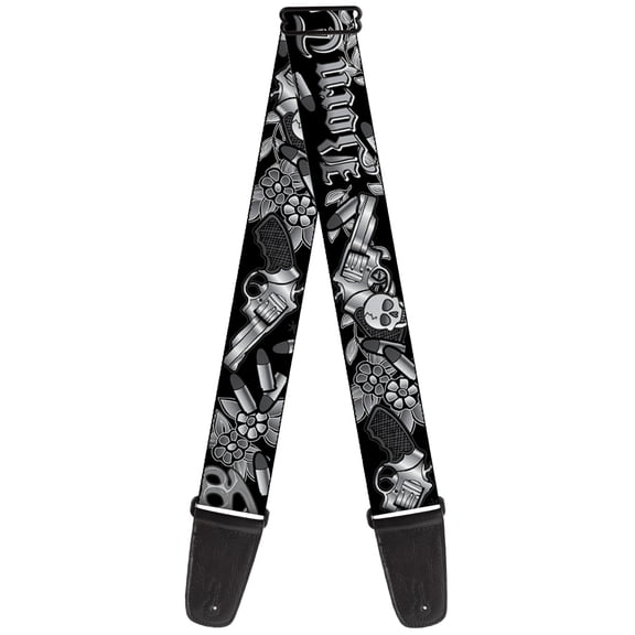 Buckle-Down Guitar Strap, Born to Raise Hell Black White, 2 Inches Wide