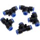 thumbnail image 1 of 5 piezas de manguera de jardín conector de grifo de montaje de tubería de 3 vías acopladores rápidos neumáticos conector de manguera de 8 mm para conectar accesorios de tubería de agua, negro + azul ShuxiuWang 8390611620752, 1 of 1