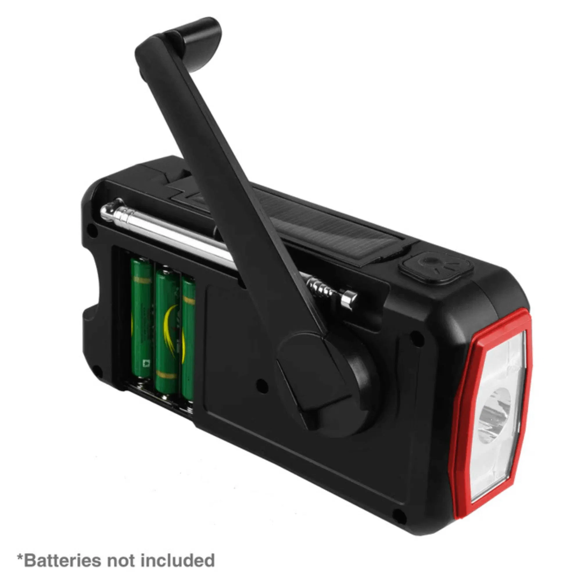 Multifunctional radio, multi-power emergency radio and NOAA, with built-in rechargeable battery, solar panel and hand-crank, suitable for emergencies and outdoor use