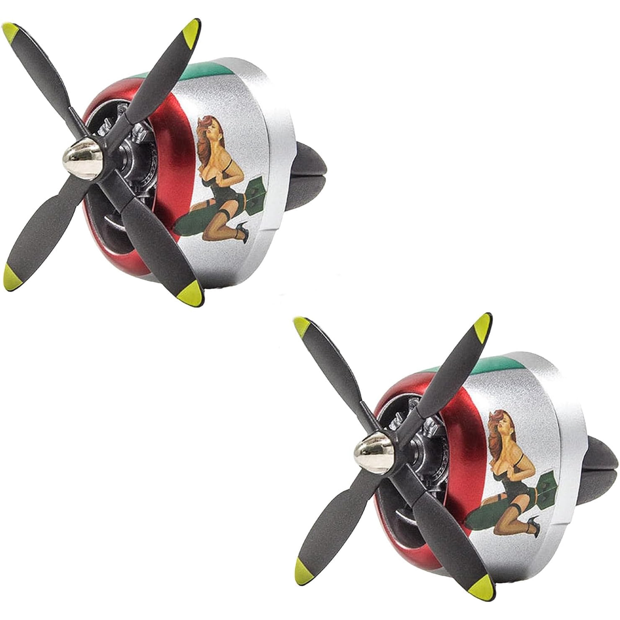 P-40 Fighter Car Air Vent Decoration, Warhawk Propeller Air Freshener, Aircraft Dashboard Ornament for Auto Interior Decor (2pcs)