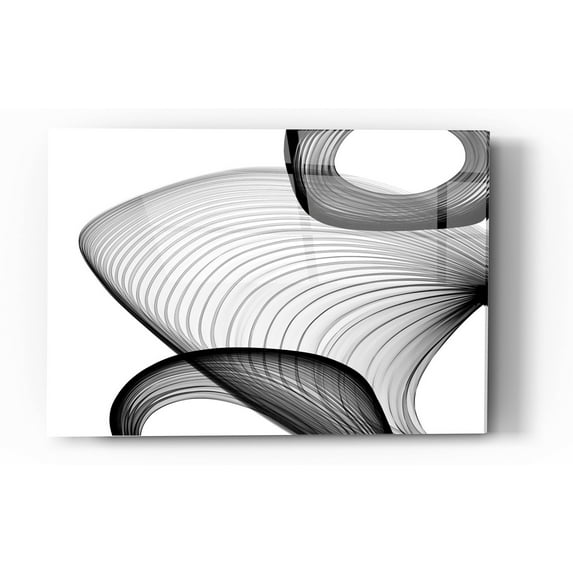 Epic Art 'Abstract Black and White 21-59' by Irena Orlov, Acrylic Glass Wall Art, 24"x36"