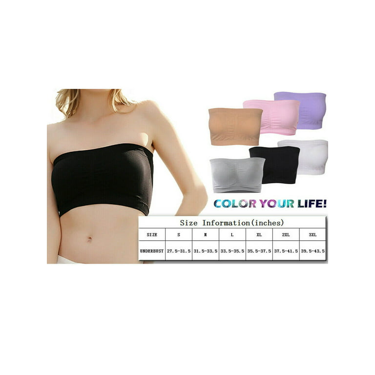 Double Layer Large Strapless Bra Tube Top Removable