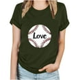 thumbnail image 2 of S-XXL All Sizes Available! Womens Baseball Print Short Sleeve T-Shirt, Round Neck, Comfortable Fit, 2 of 6