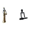 thumbnail image 1 of Estatua De Mujer Pensadora Tribal Africana, Figura Abstracta, Escultura Decorativa Ligera Para El Hogar, Hoteles, Armarios, Dormitorios, Estanterías, Chimeneas., 1 of 8
