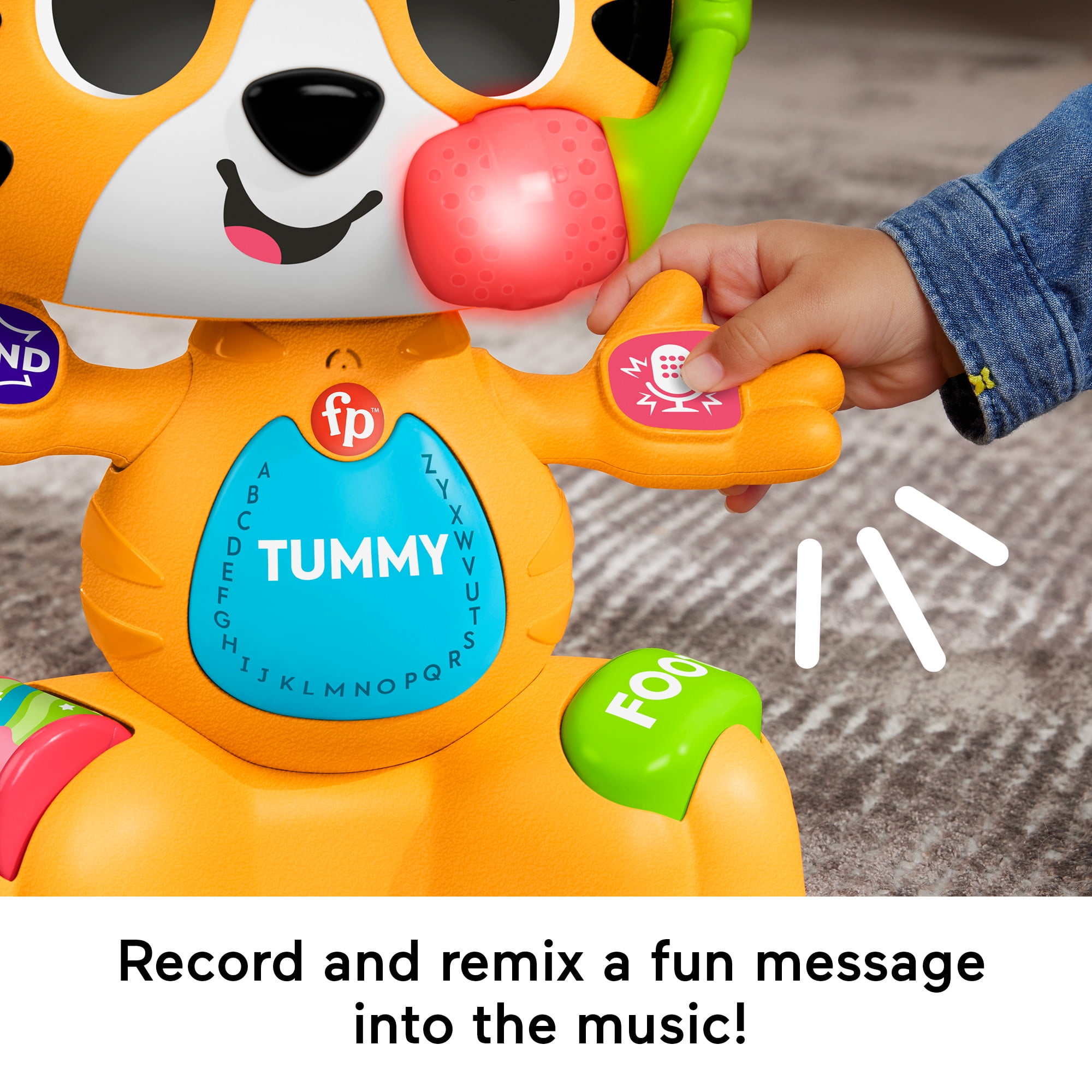 Fisher-Price Link Squad Bop & Groove Tiger Baby Learning Toy with Music & Lights