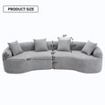 thumbnail image 2 of 110'' Cloud Couch, Black Modern Assembly Sectional Couch for Living Room, Curved Boneless Compression Modular Design, Chenille Sleeper Sofa for Bedroom Apartment Lounge, 2 of 12