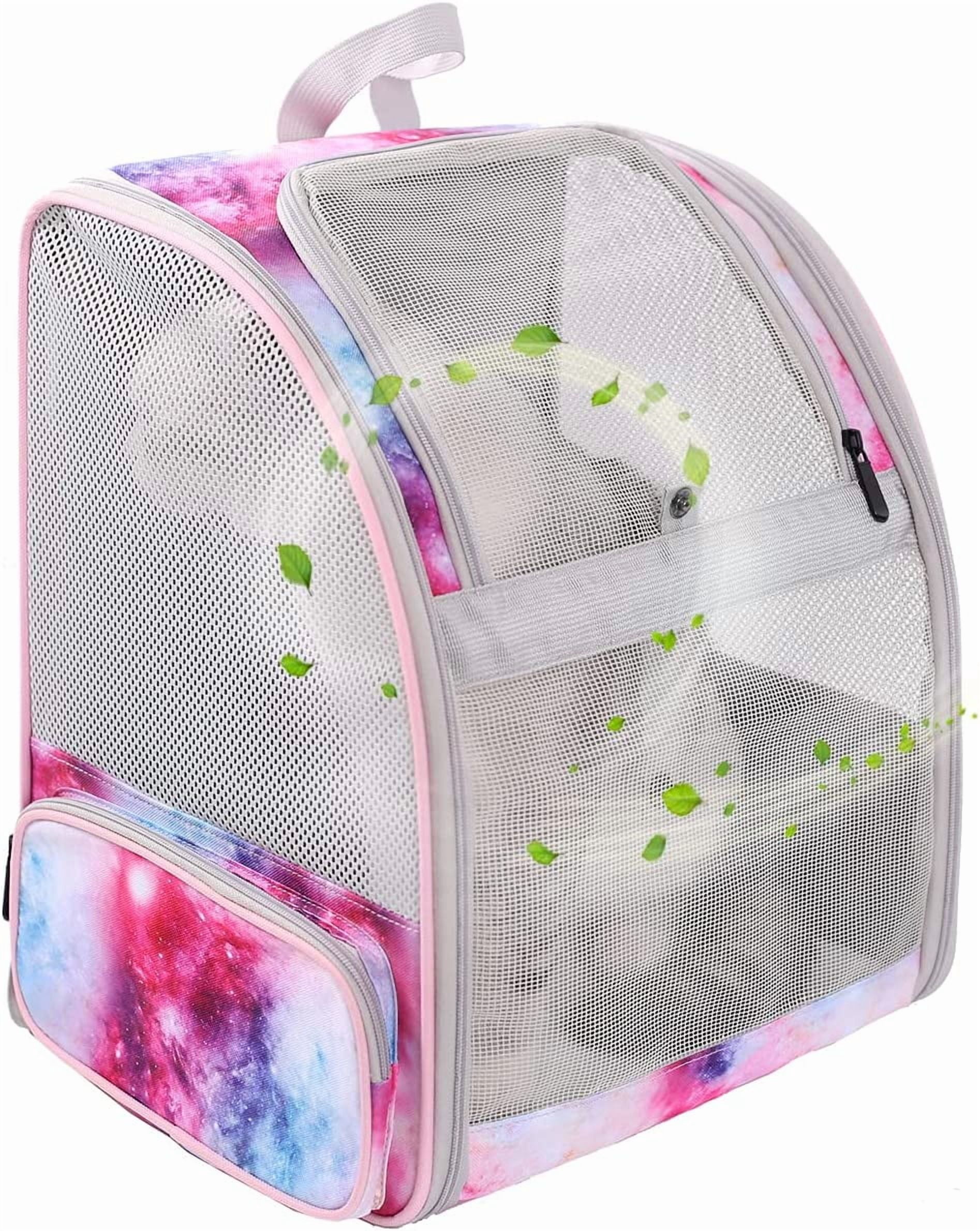 LAIRIES Small Breathable Cat Backpack Carrier, Star Pink, 16 lb Limit