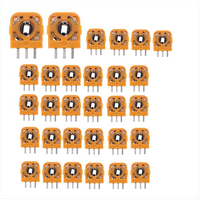 Kit de Módulo de Sensor de Potenciómetros de Joystick de 30 Piezas para Controladores Pieza de Reparación de Resistencias de Eje de Palanca de Pulgar 3D de 2,3 Kohn Naranja