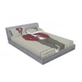 thumbnail image 3 of Ambesonne Modern Fitted Sheet & Pillow Sham Set, Lion Tiger Head Teenager, Twin, Ruby Sage Green Black, 3 of 3