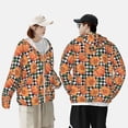 thumbnail image 4 of Lsque Autumn Pumpkins Gingham UPF 50+ Lightweight Sun Protection Men's Women's Long Sleeve Shirt, Hoodie Performance -Medium, 4 of 9