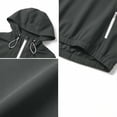 thumbnail image 4 of Tsivenald Women's Fashion Solid Color Long Sleeve Pocket Zipper Outdoor Waterproof Rain Jackets Windbreaker Coat, Gray S-2XL, 4 of 7