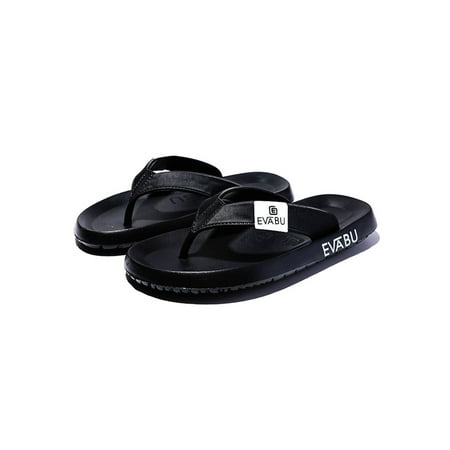 

Woobling Mens Flip-flops Summer Thong Sandals Beach Flat Sandal Pool Casual Shoes Fashion Slip On Anti-slip Black 6