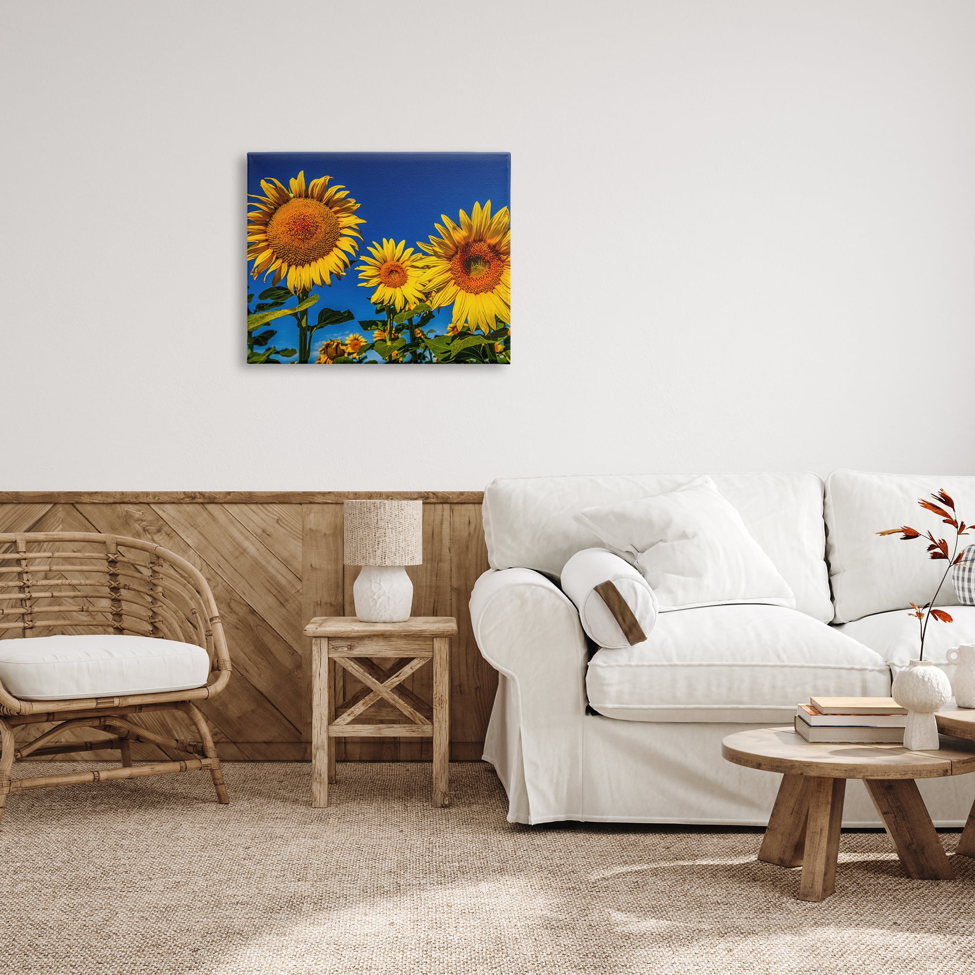 Stupell Industries Bold Sunflower Plants Against Clear Sunny Sky Photograph Gallery Wrapped Canvas Print Wall Art, Design by Steve Smith