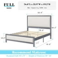 thumbnail image 5 of Merluxy Full Upholstered Platform Bed with Headboard, Solid Wood Bed Frame with Linen Headboard & Footboard Nailhead Trim, Noise-Free, Grey Blue, 5 of 6