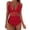 Red, variant on Qiopertar Women's One Piece Swimsuit Push Up Padded Retro Bathing Suit Mesh Insert High Cut Solid Swimsuit Beachwear Vacation Pool Party Swimwear, Black XXL