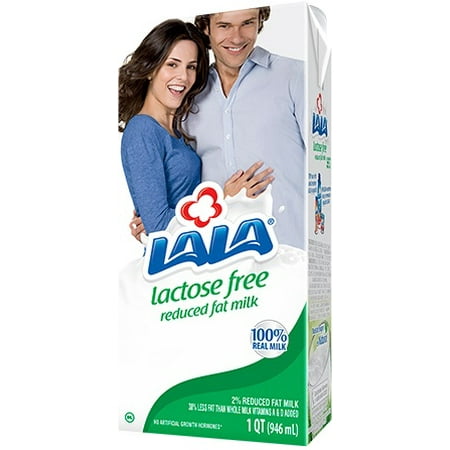 (3 Pack) LALA Ultra-Pasteurized Lactose Free Reduced Fat Milk, 32 fl (Best Milk For Lactose Intolerant Adults)