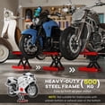 thumbnail image 4 of HOMCOM 1100lbs Motorcycle Jack with Anti-Slip Wide Deck for Home, Red, 4 of 10